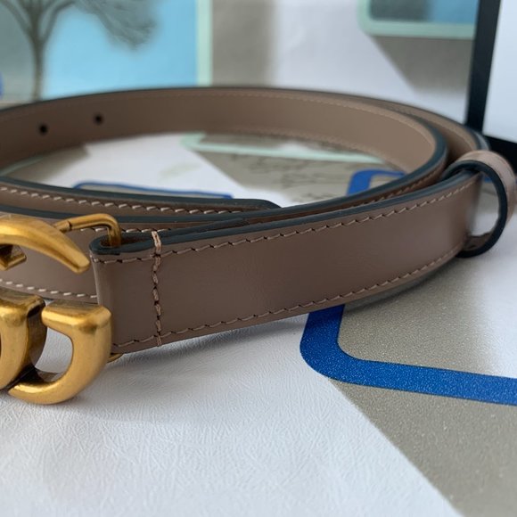 Leather belt with Double buckle